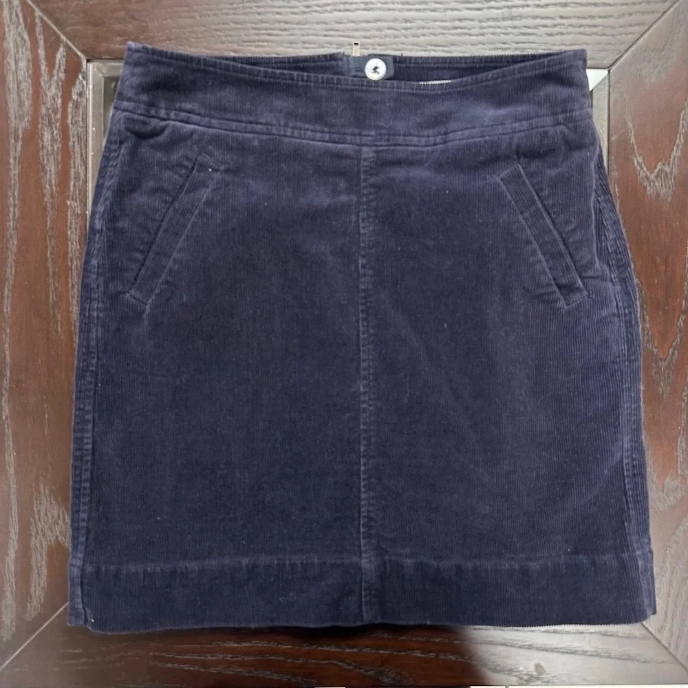 *LOFT* Petite Dark Blue Corduroy Skirt w/ Pockets Size 0P